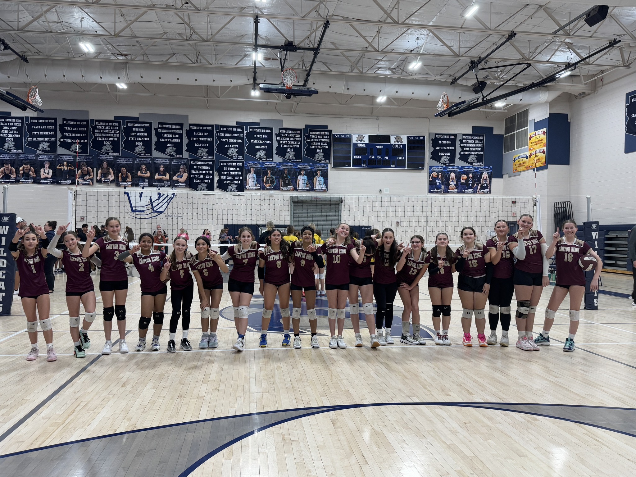 Girls Volleyball Team on the Volleyball Court